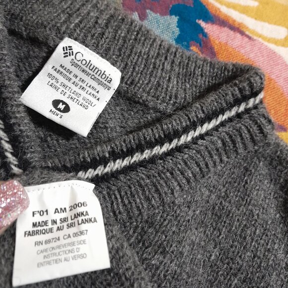 Columbia Other - Y2k Vintage Shetland Wool Men's Gray Columbia Sweater Size Medium